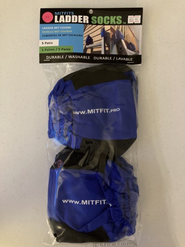 two blue and black color MITFIT bags